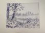 "Bush"  is an original China Ink drawing on ivory-colorated cardboard by Socrate Foscato.