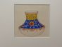 "Porcelain Vase"  is an original China ink and watercolor drawing on ivory-colorated paper by Anonymous Artist of XIX Century.