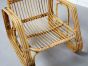  Bamboo and Fabric Sofa with Pair of Armchairs