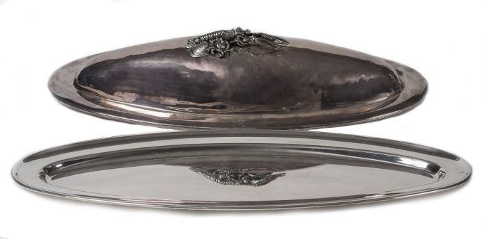 Vintage Hand Made Silver Fish Tray - Decorative Object