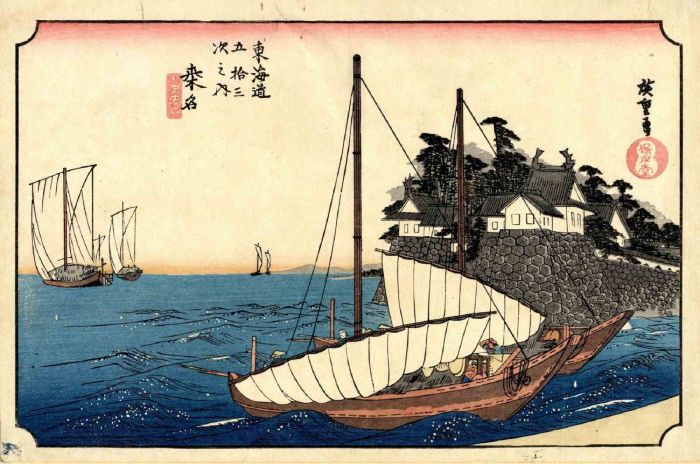 Utagawa Hiroshige - Kuwana Station - Modern Artwork