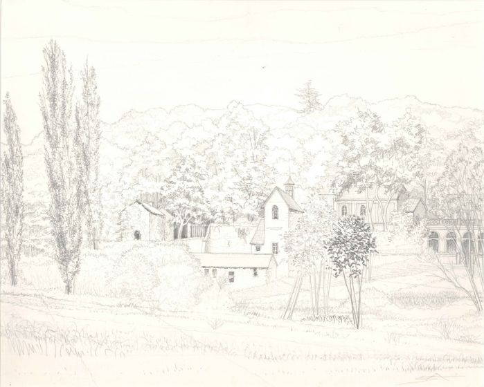 Little village, Drawing, Modern
