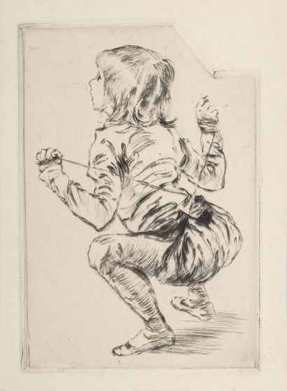 Enfant à accroupi - Modern Artwork