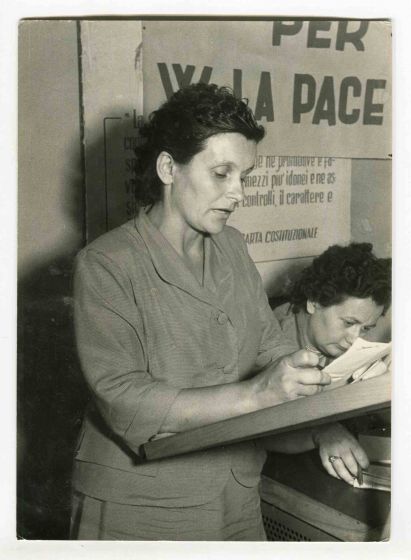 The lecture - Vintage Photograph About Women Rights