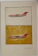 Swissair is an original drawing in etching technique on paper, realized by Anonymous Artist of the 20th Century.