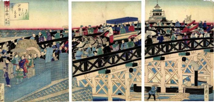 Utagawa Yoshitora - Scene on the Nihonbashi Bridge - Modern Artwork