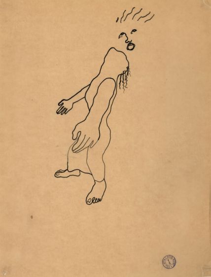 Jean Cocteau China Ink From La Machine Infernale by Jean Cocteau - Surrealist Artwork