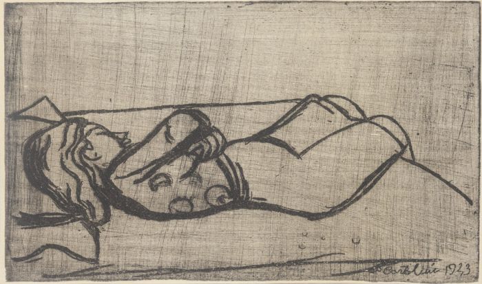 Anna 1943 is an original etching made by Luigi Bartolini.