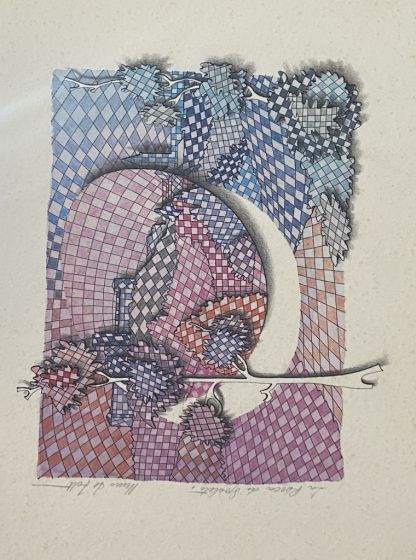 "La Rocca di Spoleto"  is an original watercolor drawing on ivory-colorated paper by Nevio De Zolt.