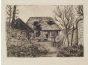 "Country Cottage" 1920's is an original drawing in etching, realized by an Anonymous French Artist of the XX Century 