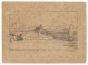 "View oh the City" is an original drawing in pencil on cardboard, realized by an Anonymous French Artist of the XX Century .