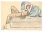 "Nude"  is an original erotic ink and colored pastels drawing on ivory-colored paper, glued on white paper, realized by Anonymous Artist of the XX Century.