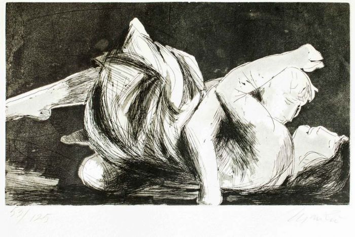 Giacomo Manzù, Artwork, Modern Art, Etching, Touchstone Suite, Italian Art, Print, Lovers II
