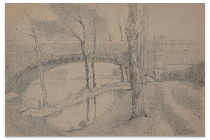 Bridge On The River by Emile-Louis Minet - Modern Artwork