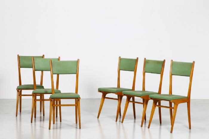 Set of Six Green Chairs - Design Furniture
