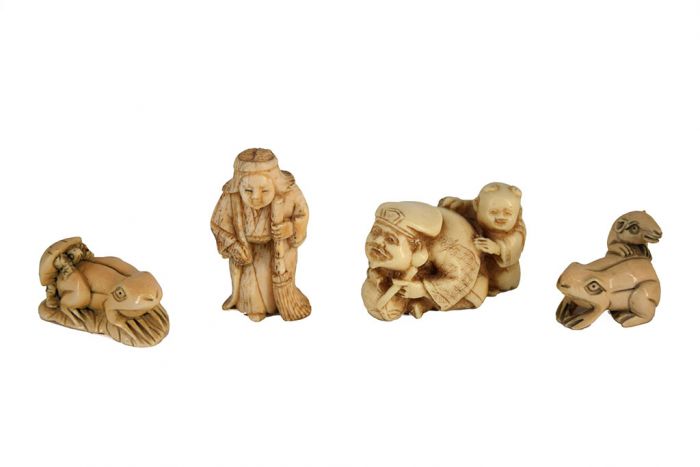 Set of Four Traditional Japanese Netsuke  - Decorative Objects