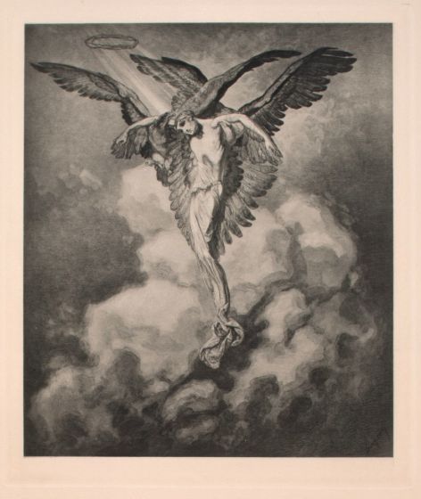 "Immelmann"  is an original Black and white héliogravure on cream-colored cardboard realized by Choisy Le Conin, pseudonym of Franz Von Bayros (Agram, 1866 – Vienna, 1924).