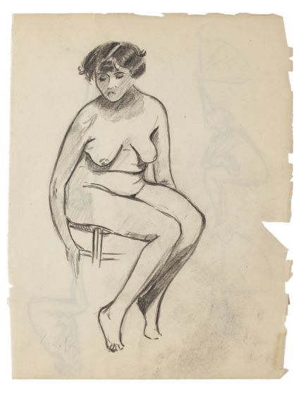 "Nude Studies" is an original drawing in tempera on paper, realized by an Anonymous Artist of the XX Century (FRONT OF THE WORK)