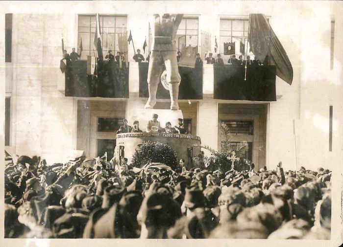 Mussolini at Celebrations in Honor of Filippo Corridoni
