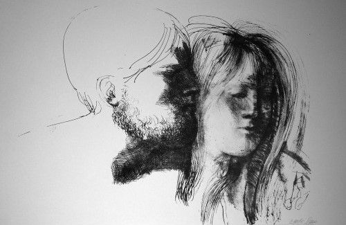 Modern Art, Artwork, Prints, Etching, Emilio Greco, Commiato N.7