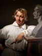 Portrait of Berthe Thorwaldsen with Horace Vernet's bust - Horace Vernet - Modern Art 