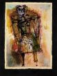 Figure is an original drawing in mixed media on cardboard, realized by Sergio Barletta in 1962.