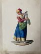 Costume di Napoli is an original gouache drawing on paper realized by Michela De Vito, Naples.