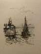 Fishing boat on the sea by Anonymous - Artwork