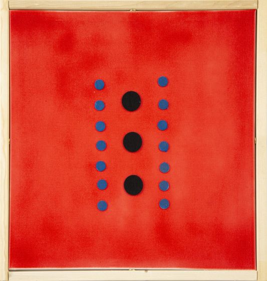 Polka Dots on Red by Mario Bigetti - Contemporary Artwork