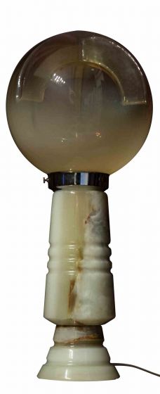 Vintage Onyx and Glass Table Lamp - Italy 1970s