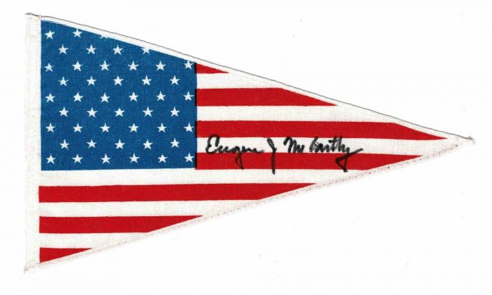 USA Pennant Autographed by Eugene McCarthy