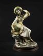 Vintage Metal and Wood Scultpure of Young Girl
