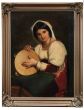 German Artist - Italian Girl with a Tambourine - Old Masters' Art