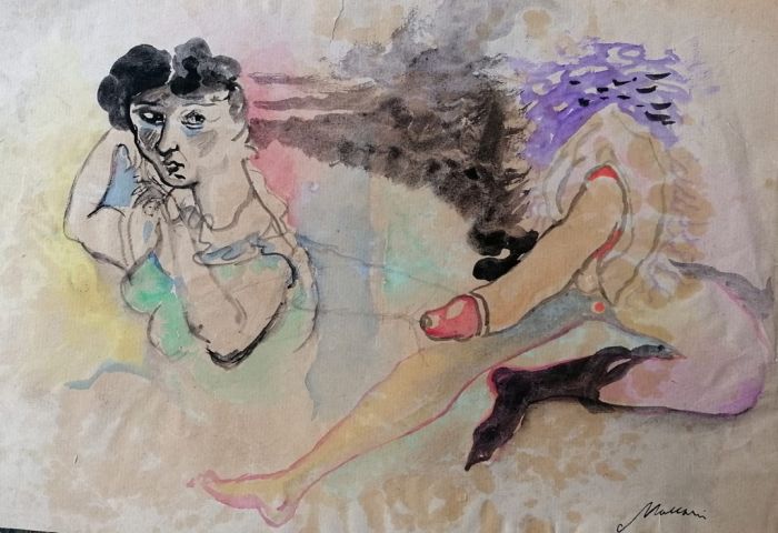 The Hermaphodite by Mino Maccari - Modern Artwork