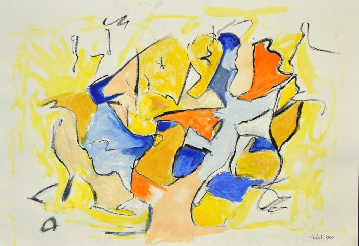 Geometrical Abstract Composition is an original contemporary artwork realized by the Italian artist Giorgio Lo Fermo (Messina, 1947) in 2020.