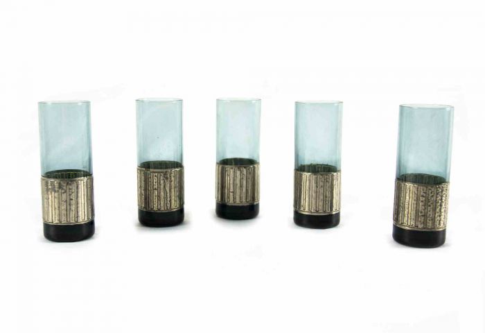 Set of Five Shot Glasses for Liqueur