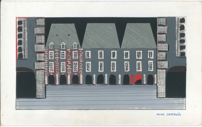 House with Portico by Alkis Matheos - Contemporary Artwork 