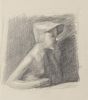 "Subject Posing" is an original drawing in tempera on paper, realized by an Anonymous Artist of the XX Century . 