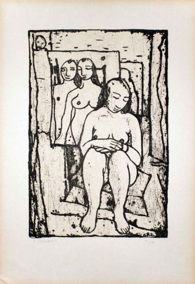 Models In The Studio by Felice Casorati - Modern Artwork