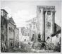 Luigi Rossini, Veduta degl'Avanzi del Tempio di Castore e Pollice nella Città di Cora. Rome, 1825,.