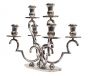 Vintage Six Arms Silver Candleholder by Anonymous