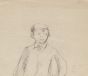 "Portrait" is an original drawing in tempera on paper, realized by an Anonymous French Artist of the XX Century .  (FRONT OF THE DRAWING)