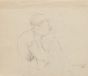 "Portrait" is an original drawing in tempera on paper, realized by an Anonymous French Artist of the XX Century .  (BACK OF THE DRAWING)