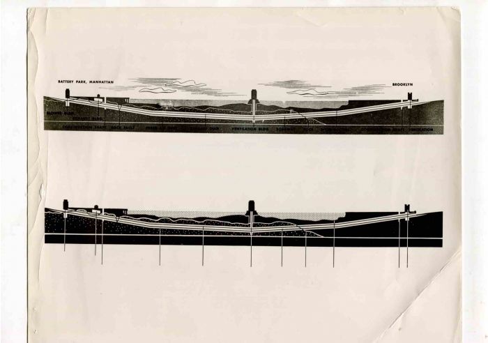 New Tunnel under East River - American Vintage Photograph