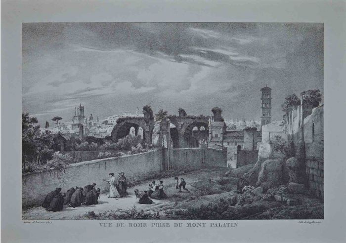 Roman Temples - Set of 4 offset Prints after G. Engelmann