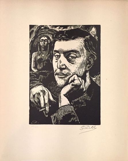 G.D. de MONFREID, Portrait de Paul Gauguin, Woodcut, 1900 ca.