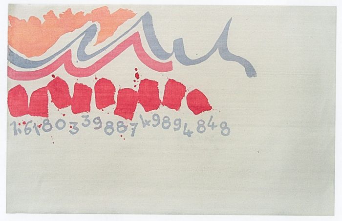 Contemporary art, Artwork, Painting, Acrylic, Giorgio Griffa, Canone Aureo finale 4848, art for sale, art, buy art online, prints, lithograph, online, artworks, artwork, etchings, etching, multiples, artists artwork, purchase artwork, original artworks, b