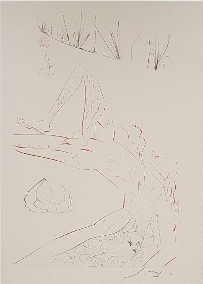 Tristan blessé, from "Tristan et Iseult", by Salvador Dalì, original print
