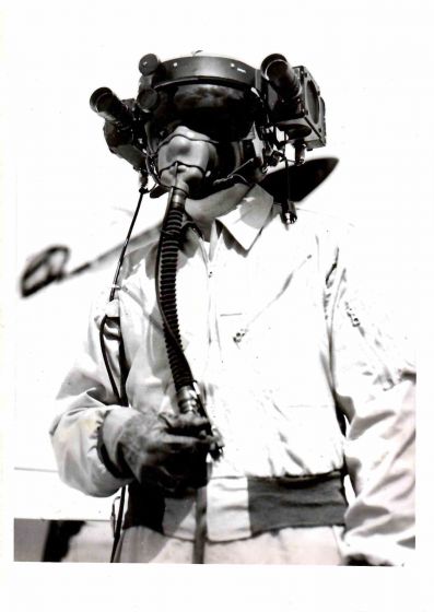 Dick Wenzell With Special Helmet - Vintage b/w Photo