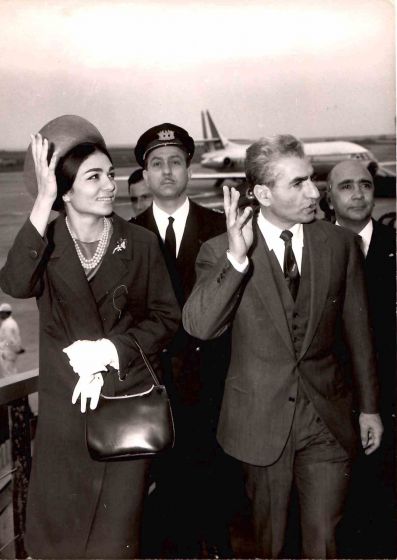  Shah and Farah Diba, King and Queen of Iran in Fiumicino Airport, Rome